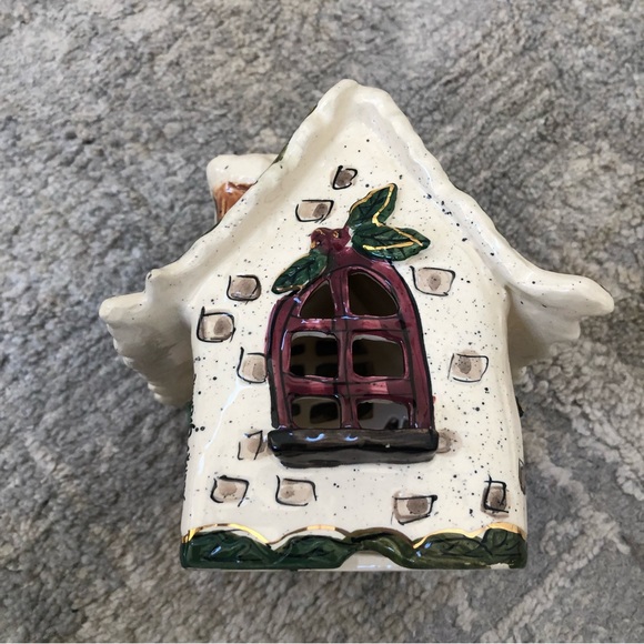 Blue Sky Clayworks “Holly Berry House” 2001 Heather Goldminc Tea Light No Base - Picture 11 of 14